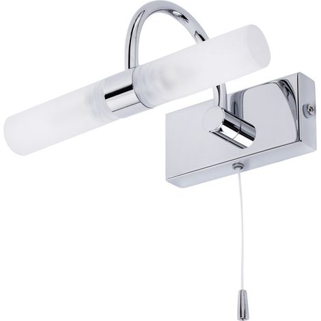 Litecraft Crista Wall Light Bathroom 2 Arm With Pull Switch - Polished Chrome