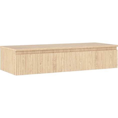 Mexen Rivel Badezimmerschrank für Waschtisch 120 cm mit Platte, 1 Schublade, geriffelt, Eiche - 91A20-12023-1-BFC81 (1/5)