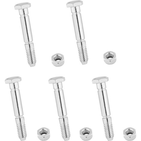 5 Pcs Snow Blower Shear Pins and Nuts Steel Snow Blower Parts Fits 52100100 521001 00659100 (1/5)