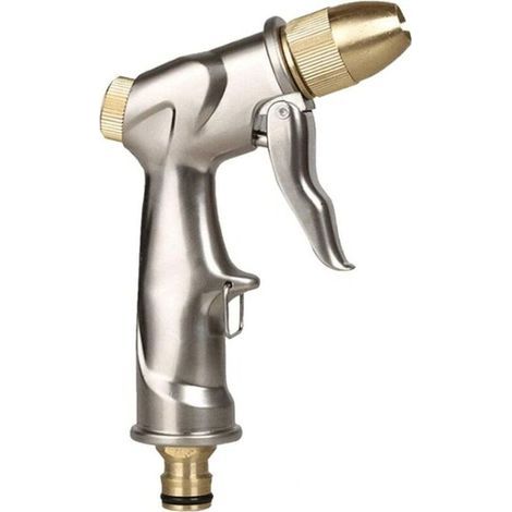 Pistolet d'arrosage de Tuyau de Jardin avec buse en Laiton, pulvérisateur d'arrosage à Main en Alliage de Zinc à Haute Pression pour Lavage de Voiture/arrosage de pelouse (1/4)