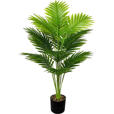 Grandes Plantes Artificielles Interieur Extérieur en Pot Fausse Plante Verte Décoration avec Faux Branches pour Maison Chambre Salon Balcon Cour Jardin Bureau (80cm Palmiers Haut) (1/5)