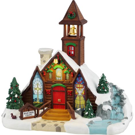 Lemax 45265 Bear Creek Chapel - Edificio Illuminato - a Batteria (1/2)