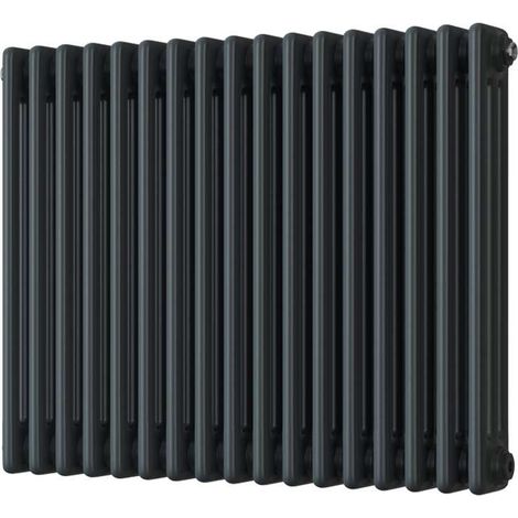 Alpha - Anthracite Column Radiator H600mm x W777mm 3 Column - Feet Included (1/3)