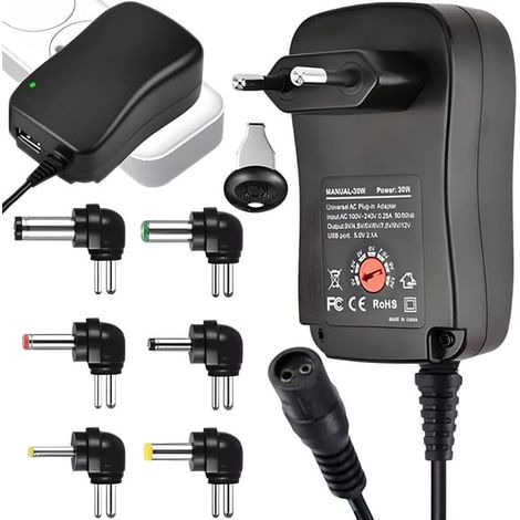 Adaptateur secteur universel réglable 3V-12V 6 contacts (1/5)