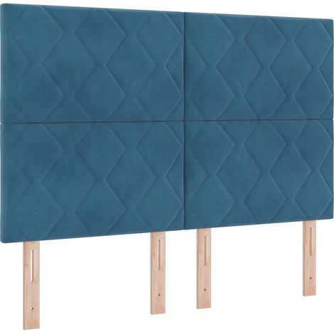 Cabecero Azul Oscuro 160 cm Terciopelo vidaXL (1/5)
