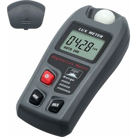 Luxmètre Numérique Lux Mètre Digital Poche Photomètre Illuminance Numérique LCD Éclairement Luminomètre Teseur de Lumière Mètre pour École Famille Industrie Entrepôt Lab (1/5)