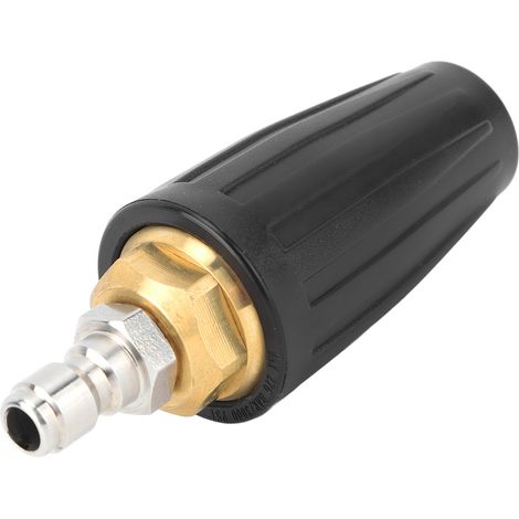 Lanceur rotatif turbo pour nettoyeur haute pression 3000PSI, embout 1/4in à connexion rapide, noyau en céramique et cuivre, noir. (1/5)