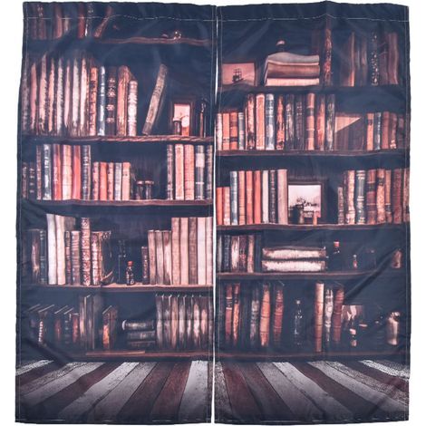 Rideaux de salon, bibliothèque 3D, rideaux d'ombrage imprimés, rideaux de chambre à coucher (170x200cm) (1/5)