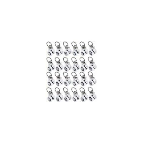 20 rulli per binari per tende da 38x20 mm, con puleggia silenziosa, per accessori per tende in bagno e camera da letto. (1/4)
