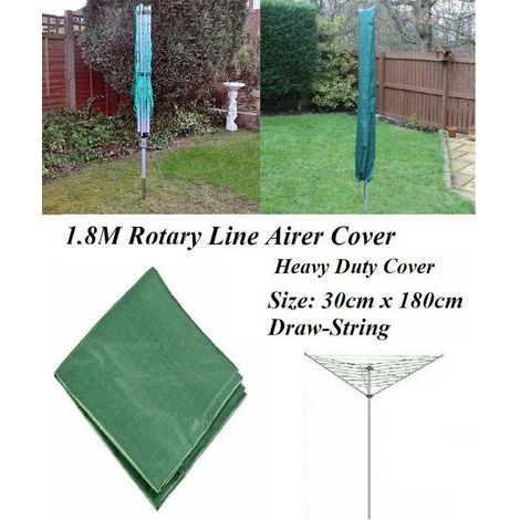 1.8M Cover, Rotary Dryer Airer Washing Line Parasol Umbrella Cover Draw String Easy Fit Garden Outdoor Drying Accessory Waterproof Weatherproof (1/4)