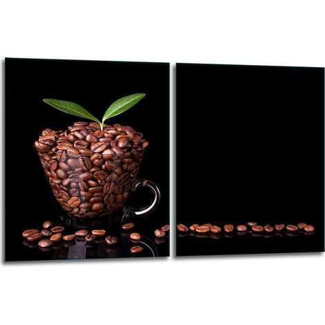 2x Glas-Schutzplatte für Herd 40x52 Kaffee (1/5)