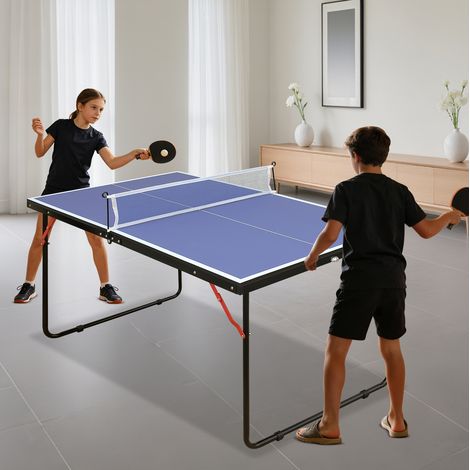 Table de ping-pong pliante avec filet, 2 raquettes et 3 balles, 137x76x66 cm, (1/5)