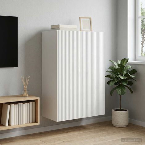 vidaXL Mobiletto a muro Bianco 66 x 34,5 x 90 cm Legno ingegnerizzato