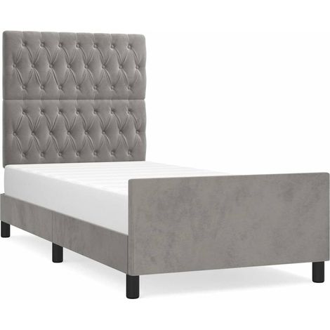 Maison Exclusive - Giroletto senza Materasso Grigio Chiaro 90x200 cm Velluto (1/5)