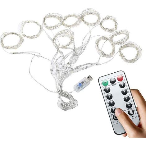Guirlande lumineuse LED 300 LED fil de cuivre télécommande câble USB 3 x 2 m blanc chaud (1/3)