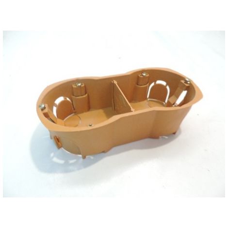 Boite d'encastrement double cloison seche 2 postes entraxe 71mm prof 40mm Ø 68mm marron H/V SIB ADR P12971