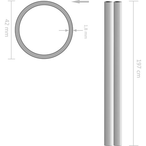 Maison Exclusive - Tube rond Acier inoxydable 2 pcs V2A 2 m Ø42x1,8 mm