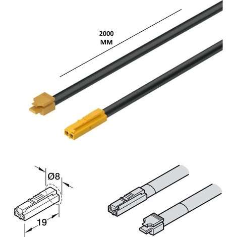 CAVO ALIMENTAZIONE PER MODOLI DI RICARICA USB 12V CON CLIP E SPINA HAFELE LOOX5 833.95.788