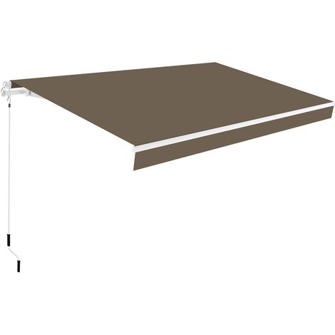 Manuelle Gelenkarmmarkise 295 x 200cm Taupe Polyester – UV-Sonnenschutz-Plane – Aluminium-Struktur