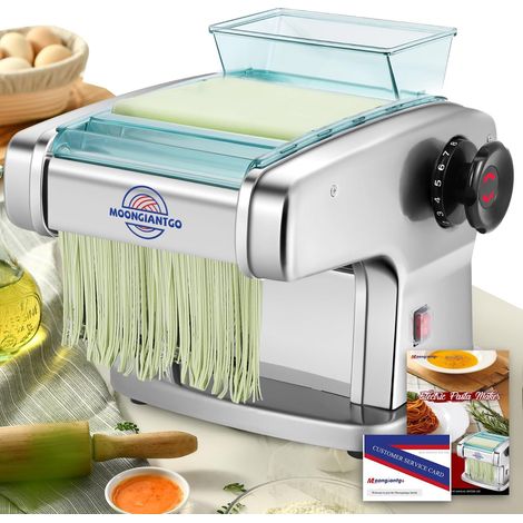 Fresh Pasta Machine (Stainless Steel, with 2 mm Fine Cutter, 2.5 mm Round, 4 mm Flat and 9 mm Width, 9 Speed Thickness Adjustment 0.5-5 mm) (1/5)