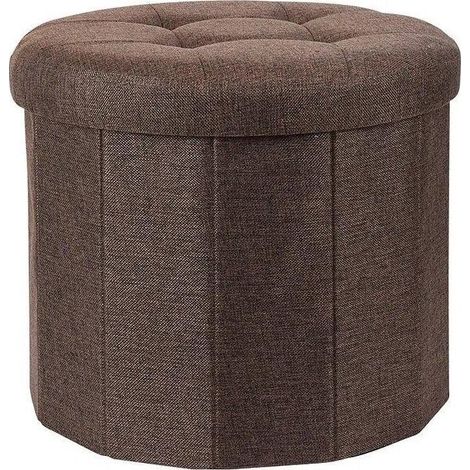 Home Styling Collection Pufa Ottomano Grigio Ø 45 cm (1/2)