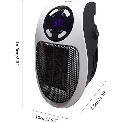 Mini chauffage d'appoint électrique, petit chauffage d'appoint portable, ventilateur pour bureau ou chambre, usage intérieur. (1/5)