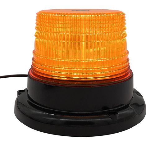 LED-Blitzlicht, 12 V–24 V, 40 bernsteinfarbene LED-Sicherheitsblinklichter mit 4,6 m langem magnetischem und geradem Kabel für Fahrzeuge, Gabelstapler, LKW, Traktor, Golfwagen, UTV, Auto, Bus