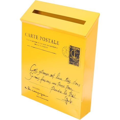 Boîte aux lettres métallique vintage pour extérieur, fixation murale, boîte à courrier décorative style campagne, boîte à suggestions et réclamations, lettre box murale robuste, finition ancienne, pou (1/4)