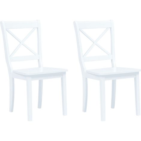 Chaise bois blanc hévéa massif Aero - Lot de 2 (1/5)