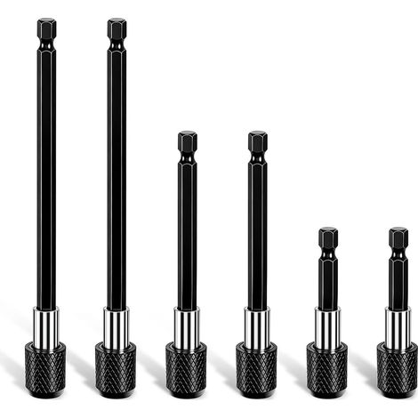 Portapuntas magnético, vástago hexagonal de 1/4" 60/100/150 mm, mecanismo magnético de liberación rápida para taladros y atornilladores. (1/4)