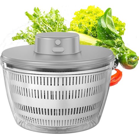 Essoreuse à Salade Automatique, 4000ML Grande Capacité Essoreuse Salade Déshydrateur électrique, saladier pour Servir, Rechargeable par USB mixeur Salade (1/5)