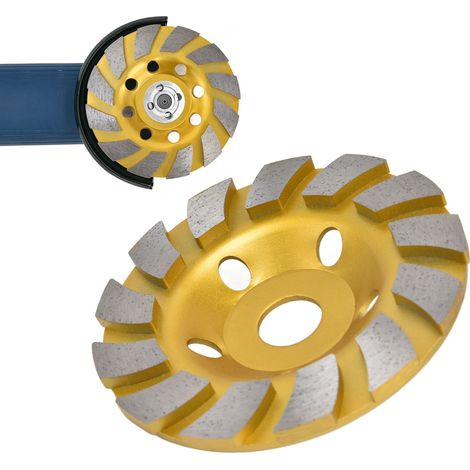 Disque diamant turbo 125mm pour meuleuse maçonnerie, segments diamantés pour coupe rapide du béton. (1/5)