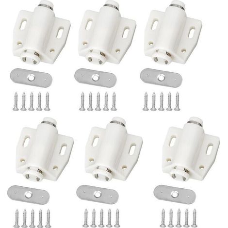 Push to Open Aimant Poussoir,6 PCS Porte Placard Loquet Magnetique Loquet de Porte Magnétique pour Cuisine Salle de Bain Armoire Placard Fermetures Armoire (1/5)