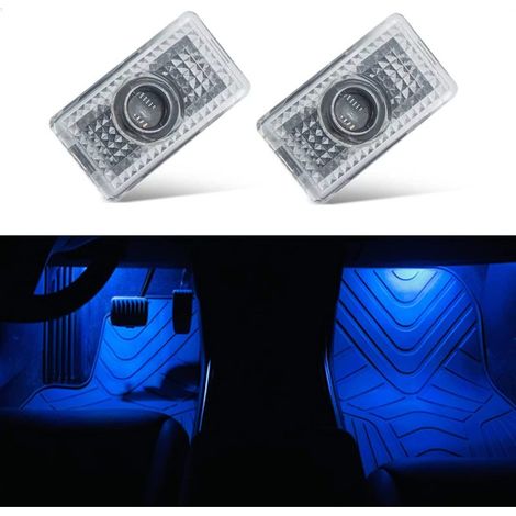 (Lot de 2 - Bleu) Éclairage d'ambiance intérieur pour plancher, compatible avec Tesla Model 3/Y/S/X (2023, 2022, 2021) - Ampoules LED ultra-lumineuses pour coffre, portières et éclairage de bas de por (1/5)
