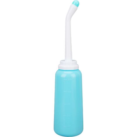 Bouteille bidet portable 500ml, douche intime sûre et ergonomique, réutilisable, anti-fuite, double embouts pulvérisateur pour maternité, personnes âgées et hygiène post-partum. (1/5)