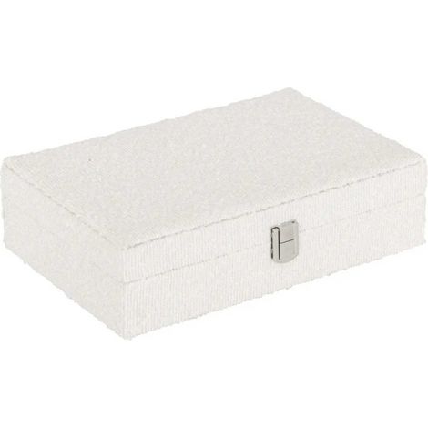 Boîte à Bijoux Bouclette "Loe" 28cm Blanc (1/2)