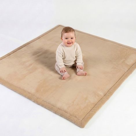 CASABEL Tapis d’Éveil Bébé Velours Blanc crème 120×120cm, Épais, (1/5)