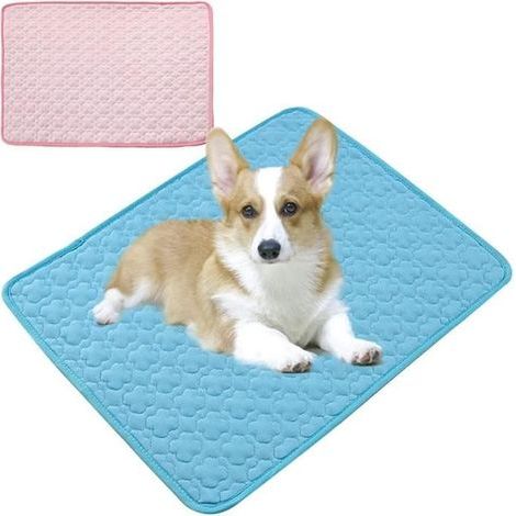 Tapis Rafraichissant pour Chien Chats, de refroidissement pour animaux de compagnie(bleu, rose),2pcs,50x40CM