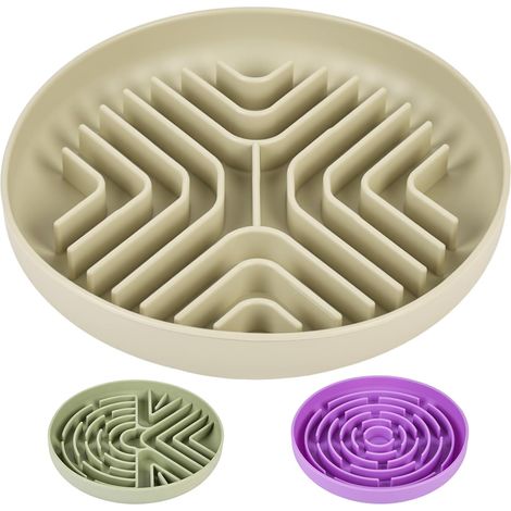 1 Gamelle Anti-glouton, Design Labyrinthe, Silicone Alimentaire, Ventouse Antidérapante, Pour Chien Et Chat