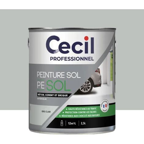 Peinture sol Glycéro Cécil Professionnel PE SOL Gris Clair Brillant 2,5 L (1/2)