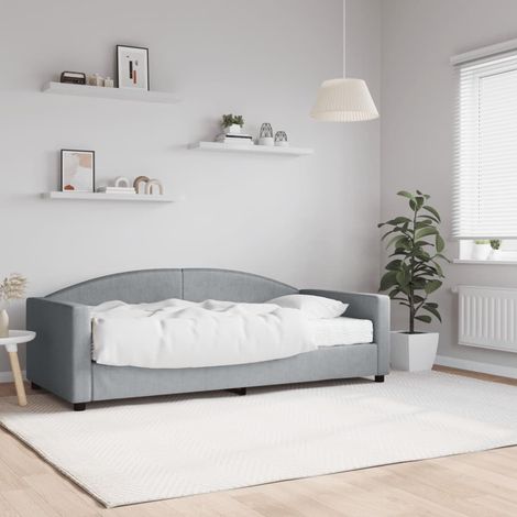 Daybed with Mattress Blue Light Grey 90x190 cm Fabric vidaXL