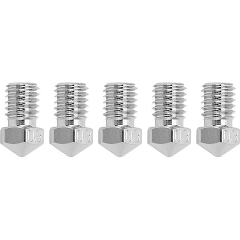 Buses d'imprimante 3D, filetage M6, filament de 1,75 mm, plaquées cuivre, pièces de tête d'impression d'extrudeuse, accessoires 0,3 mm (1/5)