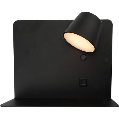 Aplique de Pared Aluminio Negro Orientable 6W con Carga USB y Type C, 2700K-6000K, Chips Osram, Driver KGP "SION" (1/5)