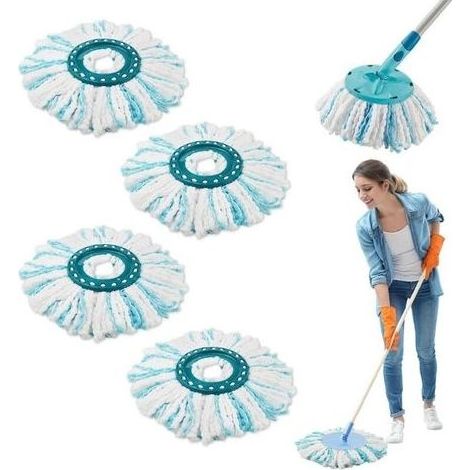 12 Pièces pour Leifheit Têtes de Rechange Clean Twist Disc Mop Micro Kit, Système à 2 Fibres Balai pour Leifheit Serpillière Franges de Remplacement, pour Tous Types de Sols, Les Particules de Saleté (1/5)