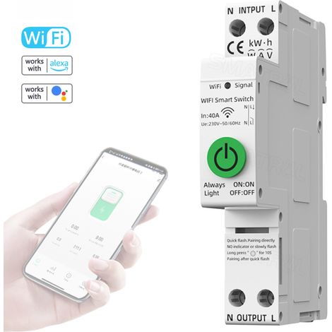 Irovami Protecteur Tuya WiFi réenclenchement – Compteur, app – Idéal pour maison, sécurité, électrique (1/5)