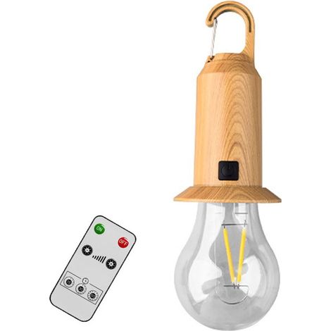 Lampe De Camping Solaire Rechargeable - 600 Lumen - 3 Modes - Télécommande - Crochet D'accrochage - 5 8 X 19 Cm (1/5)