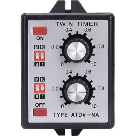 Fafeicy Doppel-Zeitrelais Ein/Aus, energiesparende CMOS-Technologie, 16 individuell einstellbare Zeiteinstellungen, für 110-V- oder 220-V-Wechselstromsysteme