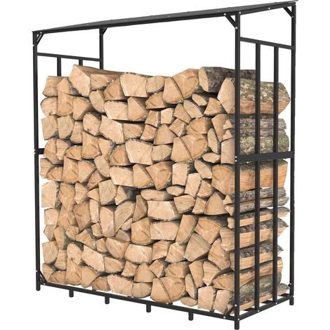 Support à bois d'extérieur, grande capacité 300 kg, construction en métal durable (1/5)
