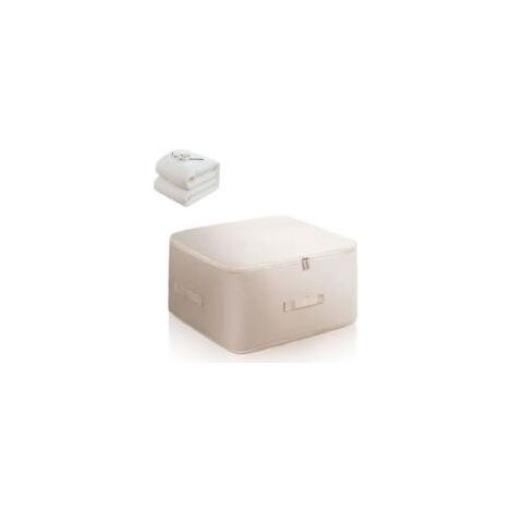 Ultra-sparsamer Selbstkompressions-Organizer, Kompressionsbeutel, Aufbewahrungsbeutel für Kleidung, vakuumversiegelte Decken (Beige, L) (1/5)