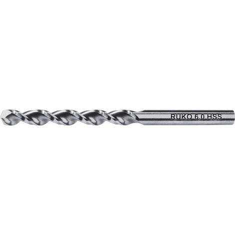 Broca helicoidal DIN 338 TL 3000 D.5mm HSS perfil con vástago cilíndrico cerrado RUKO (Por 10)